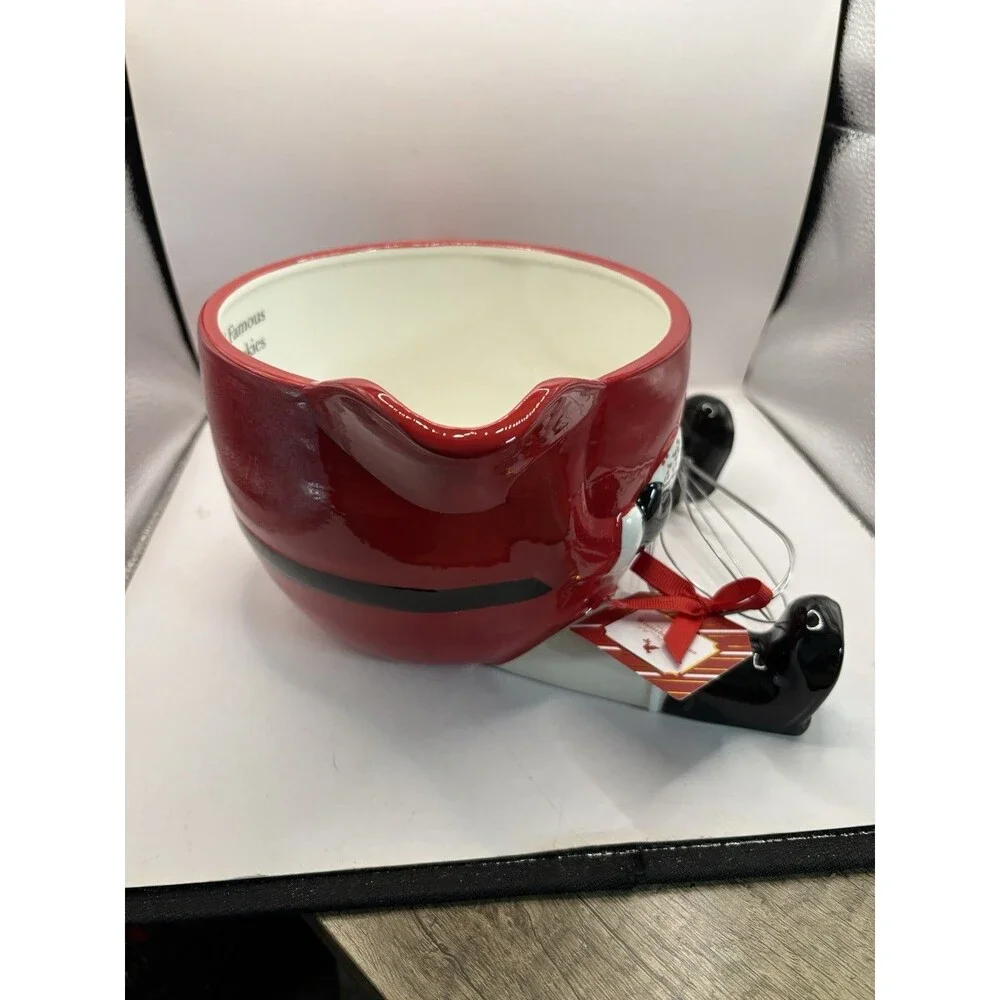 Global Design Connections Mrs. Claus Batter Bowl With Whisk NIB